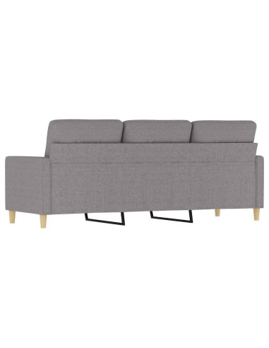 Divano a 3 Posti Grigio Chiaro 180 cm in Tessuto