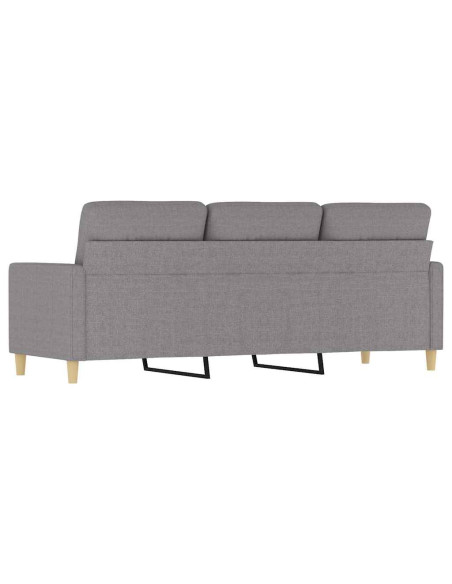 Divano a 3 Posti Grigio Chiaro 180 cm in Tessuto