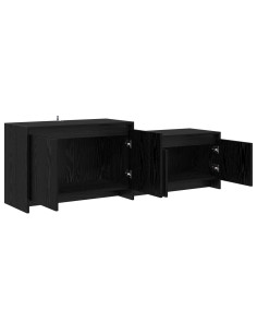 Mobile TV 147 x 35 x 50 cm Rovere Nero Legno ingegnerizzato 2