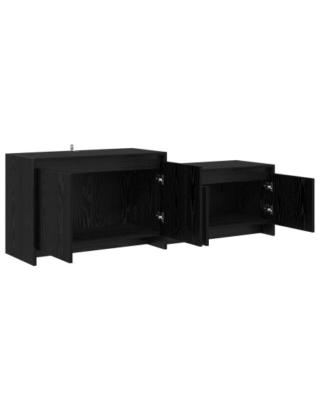 Mobile TV 147 x 35 x 50 cm Rovere Nero Legno ingegnerizzato