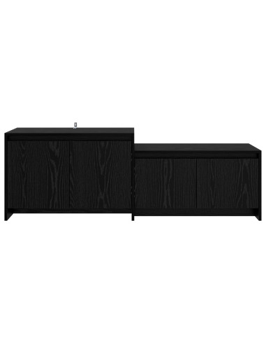 Mobile TV 147 x 35 x 50 cm Rovere Nero Legno ingegnerizzato