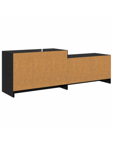 Mobile TV 147 x 35 x 50 cm Rovere Nero Legno ingegnerizzato