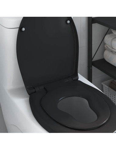 Sedile del WC Nero 47 x 37 x 4 cm Duroplast