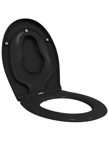 Sedile del WC Nero 47 x 37 x 4 cm Duroplast