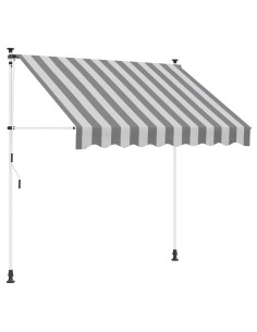 Tenda retrattile manuale Antracite e Bianco 150 cm
