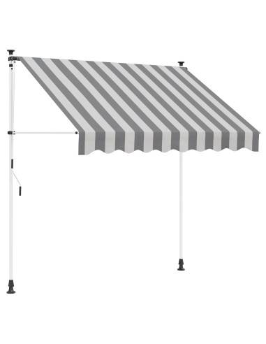 Tenda retrattile manuale Antracite e Bianco 150 cm