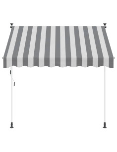Tenda retrattile manuale Antracite e Bianco 150 cm 2