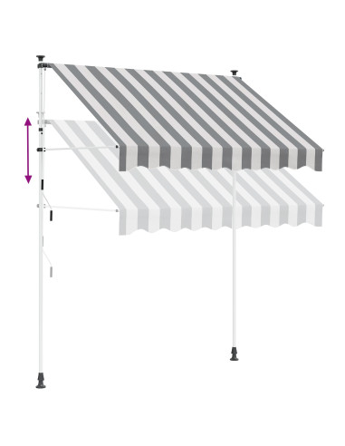 Tenda retrattile manuale Antracite e Bianco 150 cm