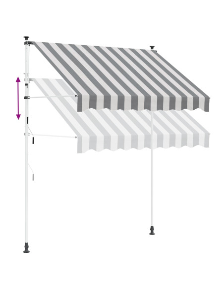 Tenda retrattile manuale Antracite e Bianco 150 cm