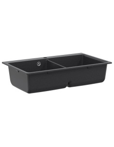 Lavello da cucina a doppia vasca Granito 86 x 51 x 30 cm 2