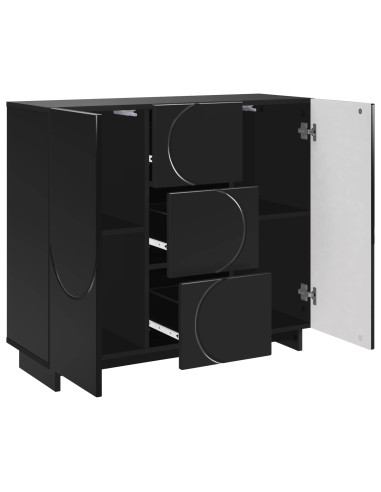 Credenza Nero 85,5 x 31 x 75 cm Legno ingegnerizzato