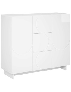 Credenza Bianco Lucido 85,5 x 31 x 75 cm Legno ingegnerizzato 2