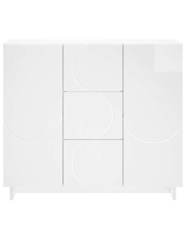 Credenza Bianco Lucido 85,5 x 31 x 75 cm Legno ingegnerizzato