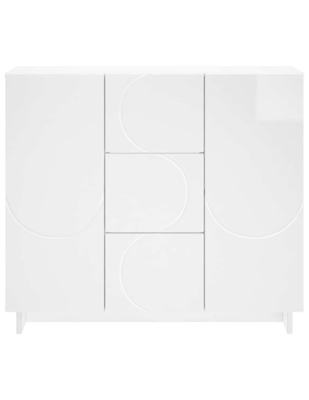 Credenza Bianco Lucido 85,5 x 31 x 75 cm Legno ingegnerizzato