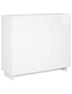 Credenza Bianco Lucido 85,5 x 31 x 75 cm Legno ingegnerizzato 2