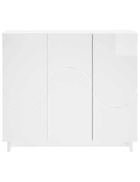 Credenza Bianco Lucido 85,5 x 31 x 75 cm Legno ingegnerizzato