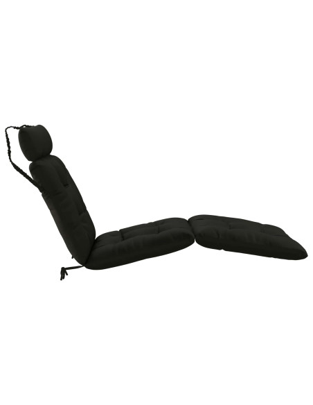 Cuscino per Lettino VIANEN 100% Poliestere Nero 200 x 80 x 8 cm