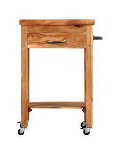 Carrello da Cucina 58x58x89 cm in Legno Massello di Acacia