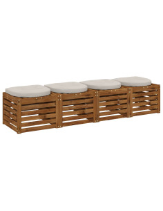 Cuscini per Sedia in 4 Pezzi 4 pz 100% Poliestere Bianco 2