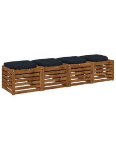 Cuscini per Sedia in 4 Pezzi 4 pz 100% Poliestere Blu Scuro 2