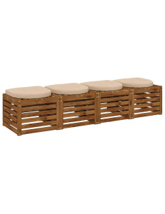 Cuscini per Sedia in 4 Pezzi 4 pz 100% Poliestere Crema 2