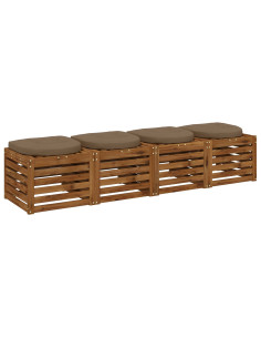 Cuscini per Sedia in 4 Pezzi 4 pz 100% Poliestere Tortora 2