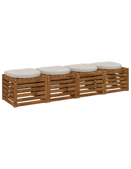 Cuscini per Sedia in 4 Pezzi 4 pz 100% Poliestere Bianco