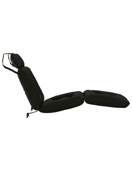 Cuscino per Lettino VIANEN 100% Poliestere Nero 200 x 60 x 8 cm