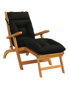 Cuscino per Lettino VIANEN 100% Poliestere Nero 200 x 50 x 8 cm 2