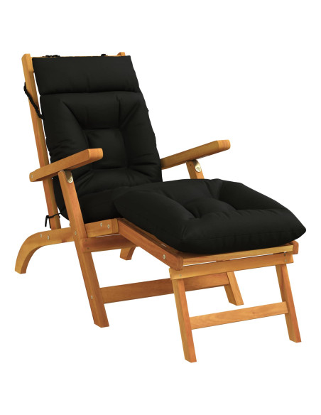 Cuscino per Lettino VIANEN 100% Poliestere Nero 200 x 50 x 8 cm