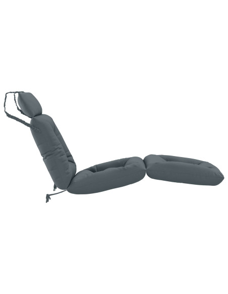 Cuscino per Lettino VIANEN 100% Poliestere Blu 200 x 60 x 8 cm