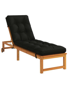 Cuscino per Lettino VIANEN 100% Poliestere Nero 200 x 55 x 8 cm 2