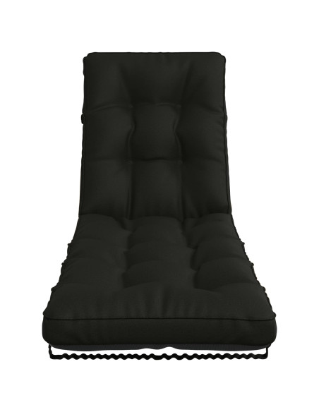 Cuscino per Lettino VIANEN 100% Poliestere Nero 200 x 55 x 8 cm