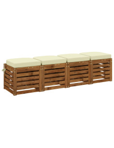 Cuscini per sedile a 4 pezzi SOEST 4 pcs 100% Poliestere Crema 2