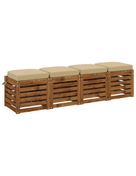 Cuscini per sedile a 4 pezzi SOEST 4 pcs 100% Poliestere Beige