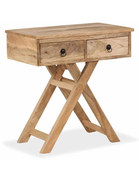 Tavolino da Salotto in Legno Massello di Mango 65x40x76 cm