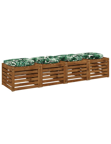 Cuscini per Sedia in 4 Pezzi 4 pz 100% Poliestere