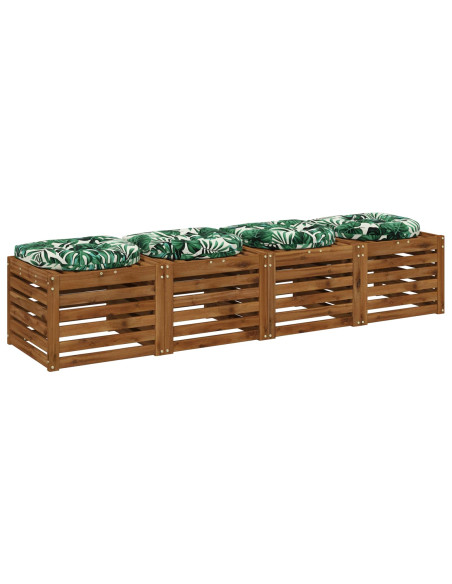 Cuscini per Sedia in 4 Pezzi 4 pz 100% Poliestere