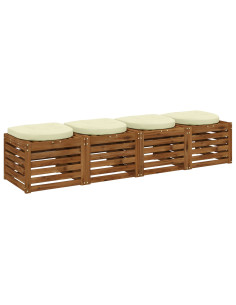 Cuscini per Sedia in 4 Pezzi 4 pz 100% Poliestere Crema 2
