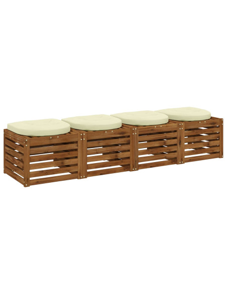 Cuscini per Sedia in 4 Pezzi 4 pz 100% Poliestere Crema