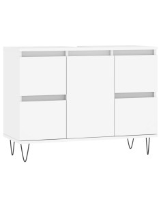 Mobile da Bagno Bianco 80x33x60 cm in Legno Multistrato 2