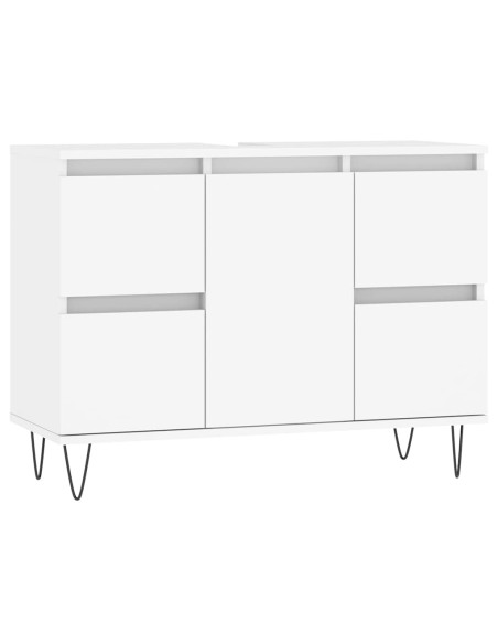 Mobile da Bagno Bianco 80x33x60 cm in Legno Multistrato