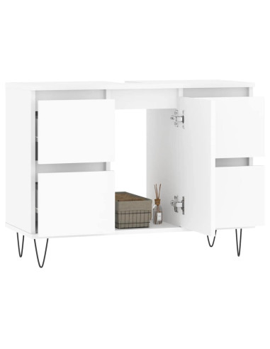 Mobile da Bagno Bianco 80x33x60 cm in Legno Multistrato