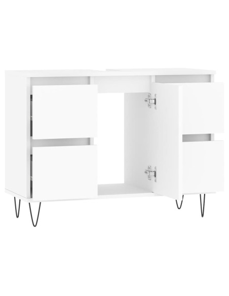 Mobile da Bagno Bianco 80x33x60 cm in Legno Multistrato
