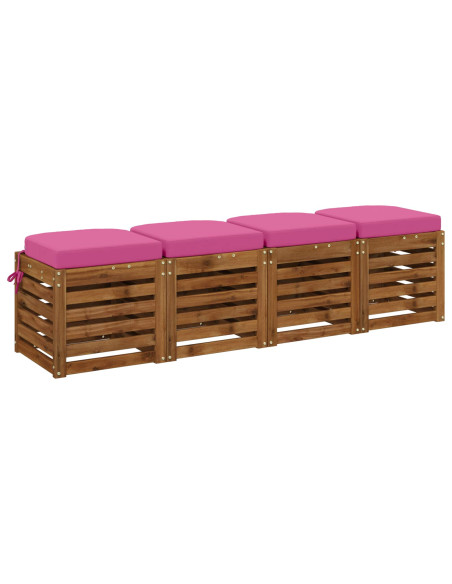 Cuscini per sedile a 4 pezzi SOEST 4 pcs 100% Poliestere Rosa