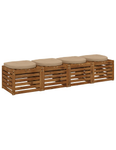 Cuscini per Sedia in 4 Pezzi 4 pz 100% Poliestere Sabbia 2
