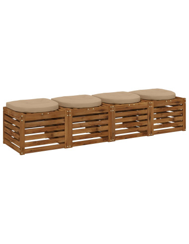 Cuscini per Sedia in 4 Pezzi 4 pz 100% Poliestere Sabbia