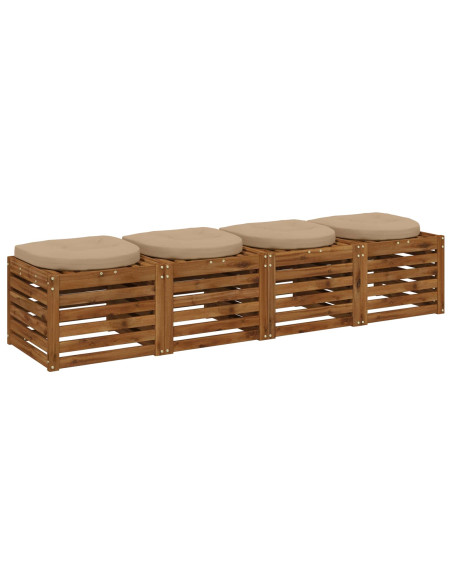 Cuscini per Sedia in 4 Pezzi 4 pz 100% Poliestere Sabbia