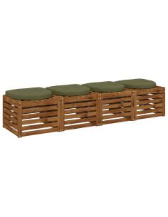 Cuscini per Sedia in 4 Pezzi 4 pz 100% Poliestere Verde Oliva 2