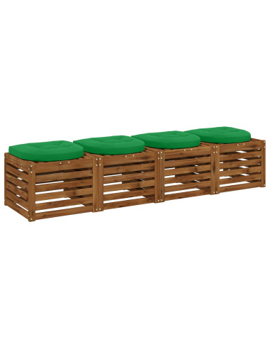 Cuscini per Sedia in 4 Pezzi 4 pz 100% Poliestere Verde